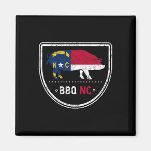 Aimant Drapeau D'État De Caroline Du Nord Bbq Nc