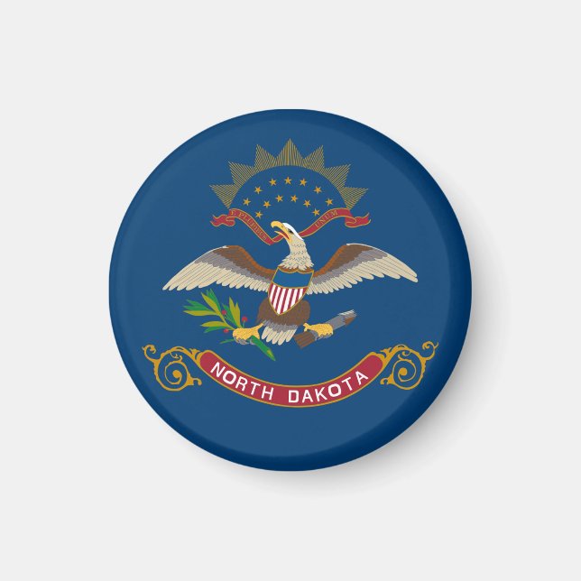 Aimant Drapeau d'État du Dakota du Nord (Devant)