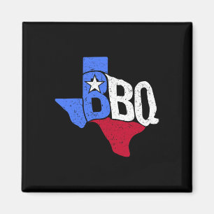 Aimant Drapeau D'État Et Carte Du Bbq Texas