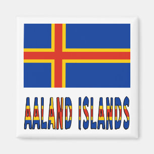 Aimant Drapeau d'Islandais d'Aaland Drapeau des îles d'Aa