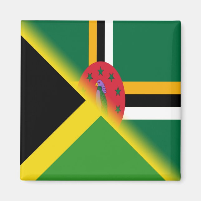 Aimant Drapeau dominicain jamaïcain | Half Jamaïque Domin (Devant)