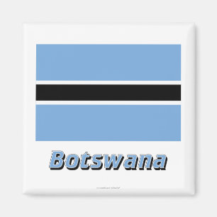 Aimant Drapeau du Botswana avec le nom