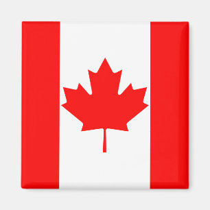 Aimant Drapeau du Canada à feuille d'érable rouge vif