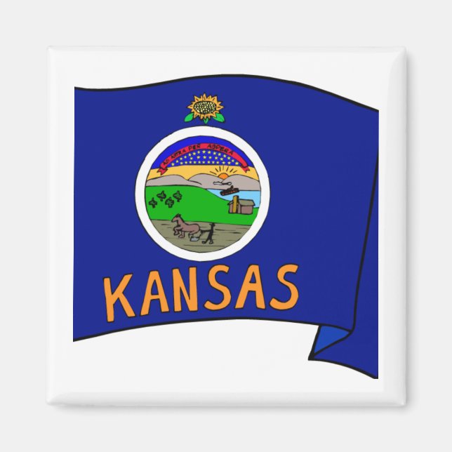 Aimant Drapeau du Kansas (Devant)