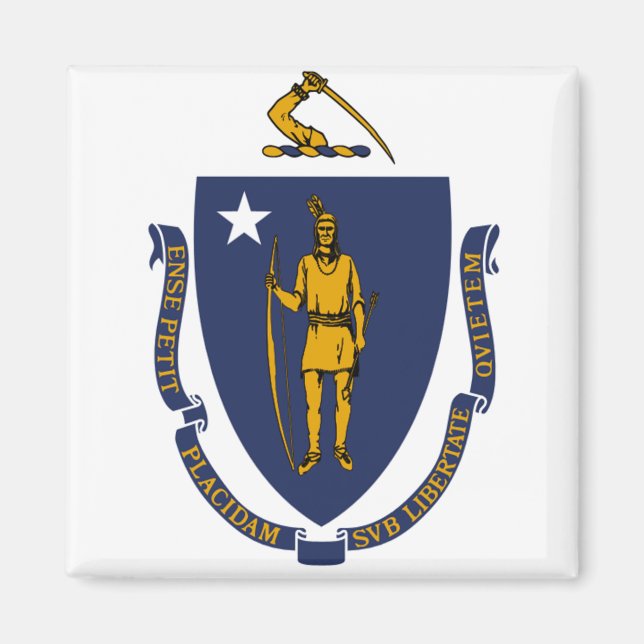 Aimant Drapeau du Massachusetts (Devant)