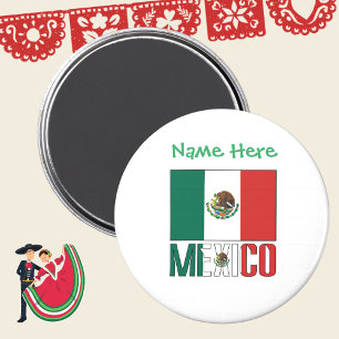 Aimant Drapeau du Mexique personnalisé Rond
