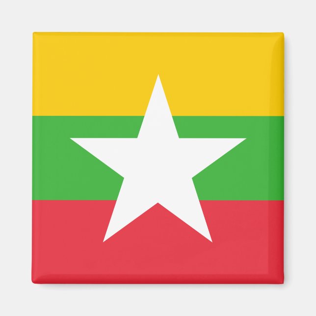 Aimant Drapeau du Myanmar (Birmanie) (Devant)