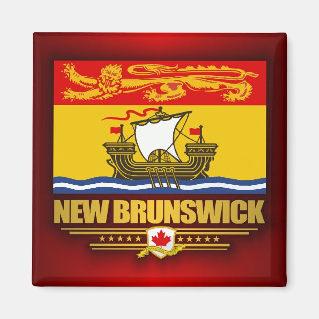 Aimant Drapeau du Nouveau-Brunswick (Devant)