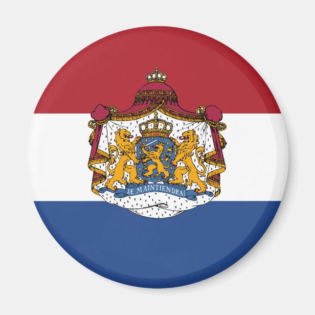 Aimant Drapeau du Pays-Bas Manteau d'armoiries de l'aiman (Devant)