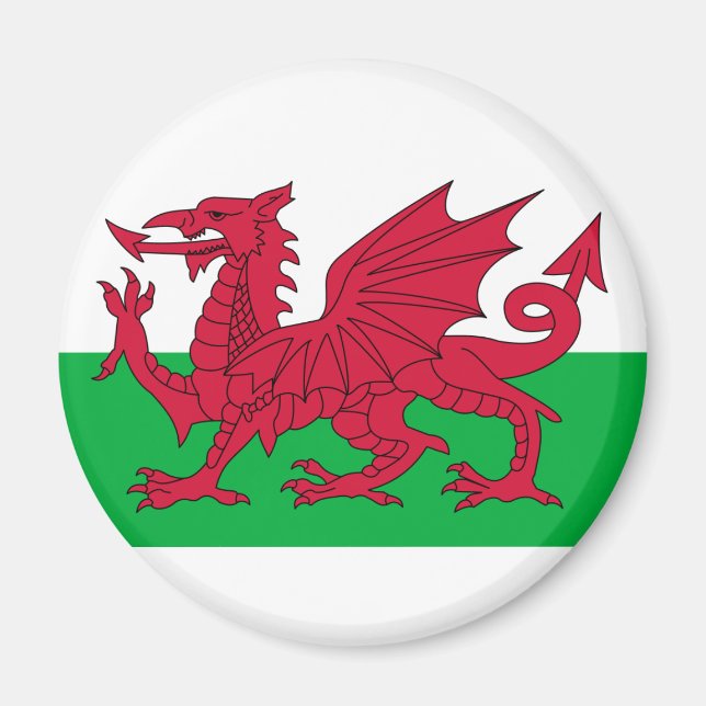 Aimant drapeau du pays de galles (Devant)