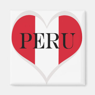 Aimant Drapeau du Pérou Pabellón Nacional coeur