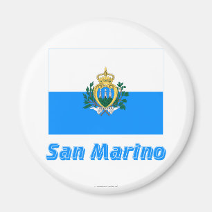 Aimant Drapeau du Saint-Marin avec le nom