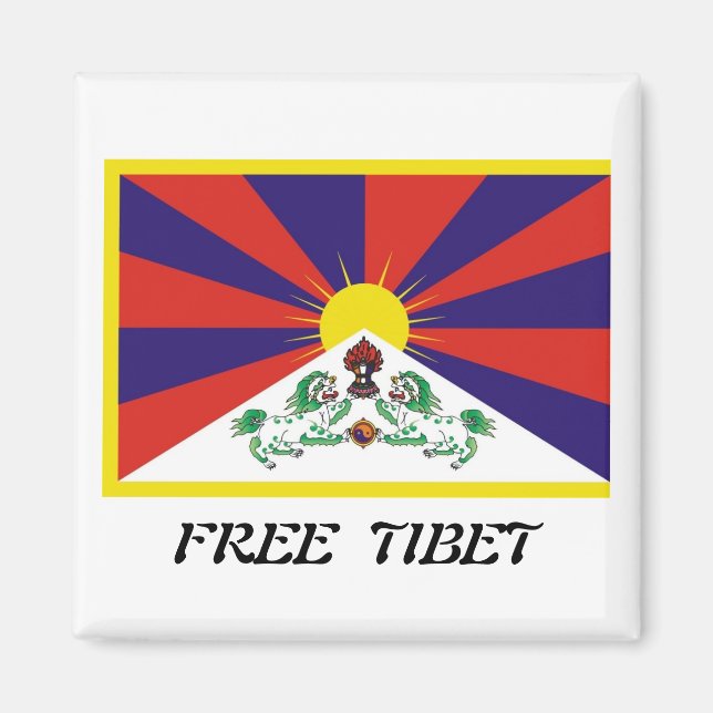 Aimant Drapeau du Tibet (Devant)