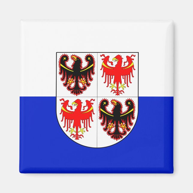 Aimant Drapeau du Trentin-Haut-Adige (Italie) (Devant)
