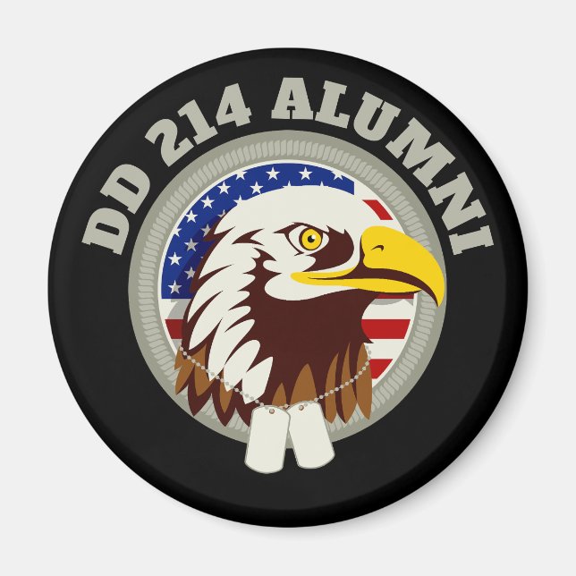Aimant Drapeau Eagle Emblem USA | DD 214 (Devant)
