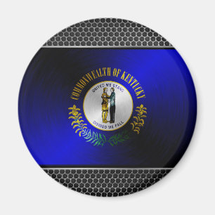 Aimant Drapeau en métal brossé du Kentucky