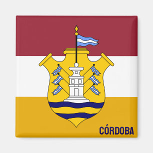 Aimant Drapeau et armoiries de Córdoba - ville, Argentine