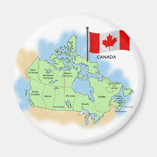 Aimant Drapeau et carte canadiens