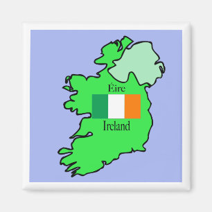 Aimant Drapeau et carte de la république d'Irlande