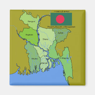 Aimant Drapeau et carte du Bangladesh