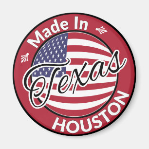 Aimant Drapeau Fabriqué à Houston Texas Stars and Stripes