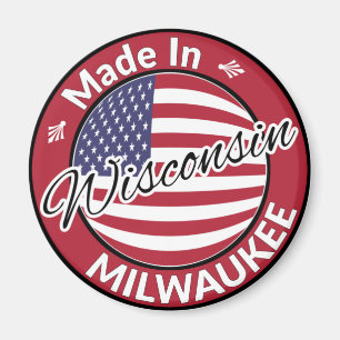 Aimant Drapeau Fabriqué à Milwaukee Wisconsin États-Un