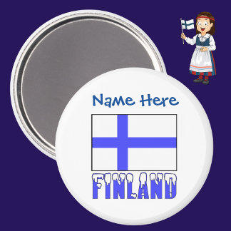 Aimant Drapeau finlandais finlandais personnalisation ble