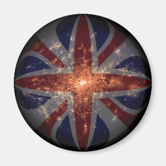 Aimant Drapeau Fisheye britannique sur Londres en soirée