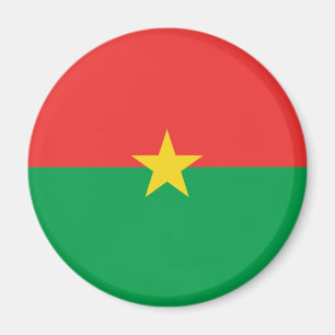 Aimant drapeau fisheye du Burkina Faso