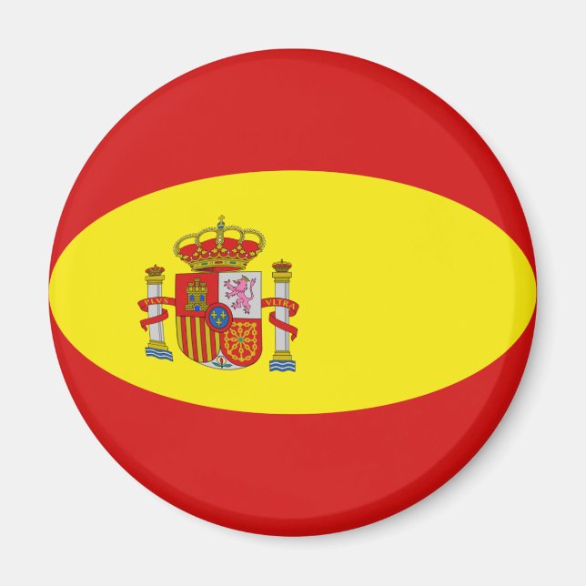 Aimant Drapeau Fisheye Espagne (Devant)