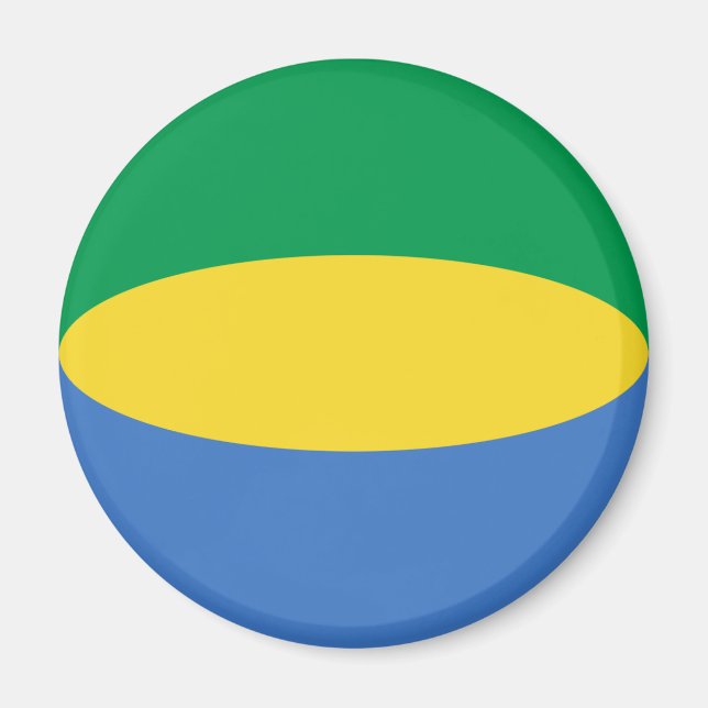 Aimant Drapeau Fisheye Gabon (Devant)