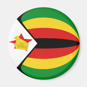 Aimant drapeau fisheye Zimbabwe