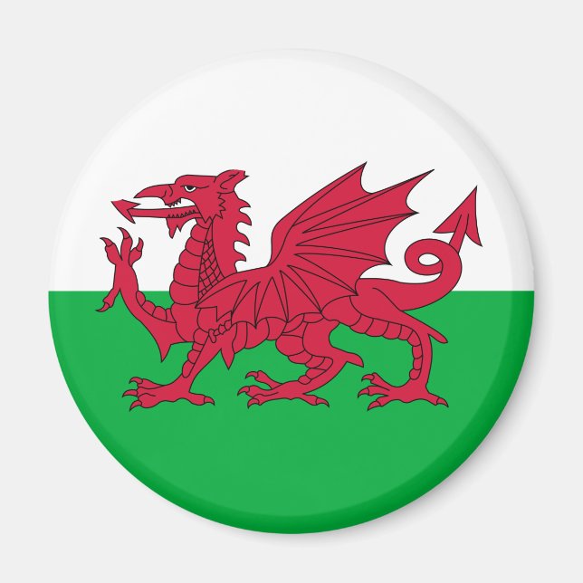 Aimant Drapeau gallois (Pays de Galles) (Dragon gallois) (Devant)