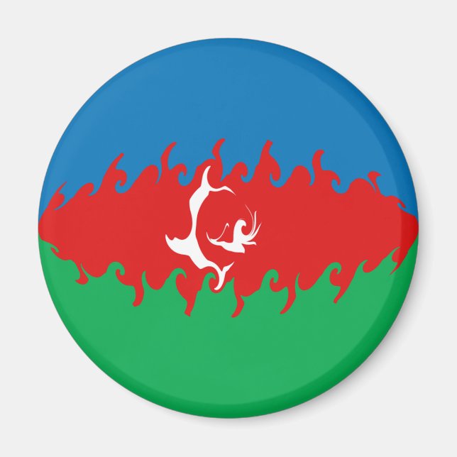 Aimant Drapeau gris de l'Azerbaïdjan (Devant)