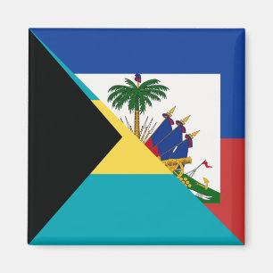 Aimant Drapeau Haïti Bahamas Drapeau bahaméen à moitié