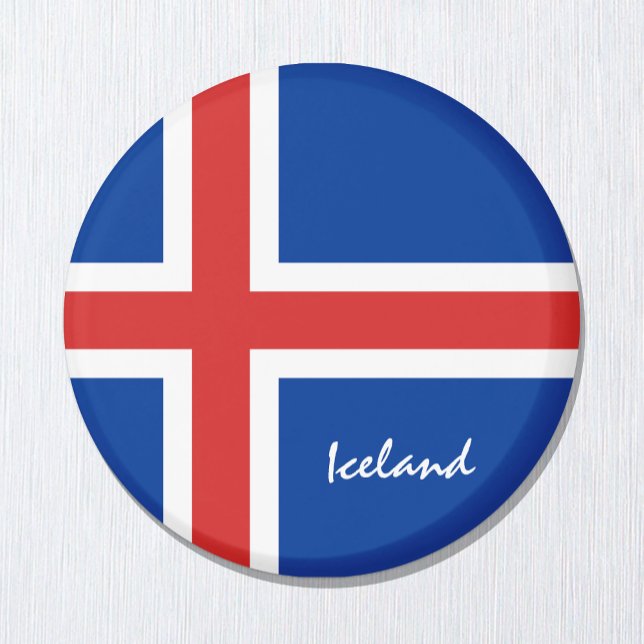 Aimant Drapeau islandais et Islande - fans de voyages/spo (Créateur téléchargé)