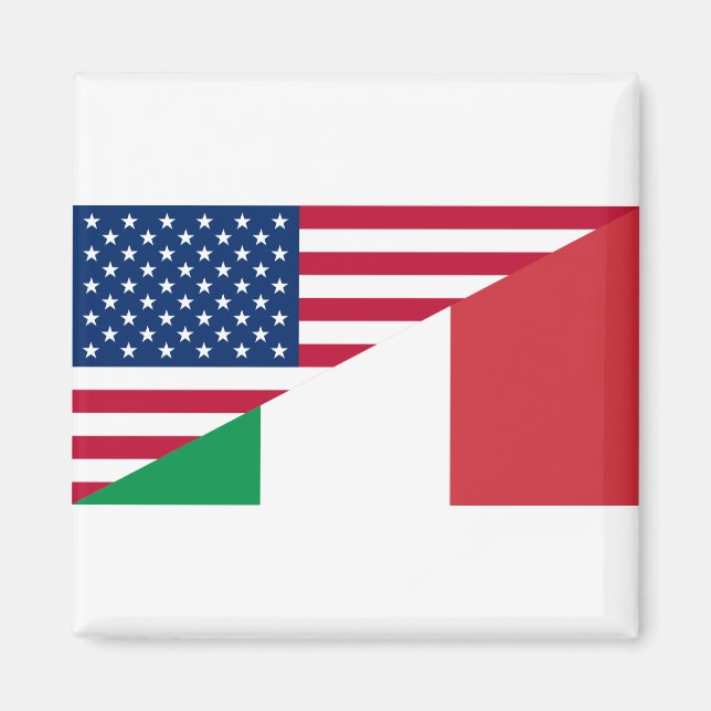 Aimant Drapeau italien American Pride US Italie (Devant)