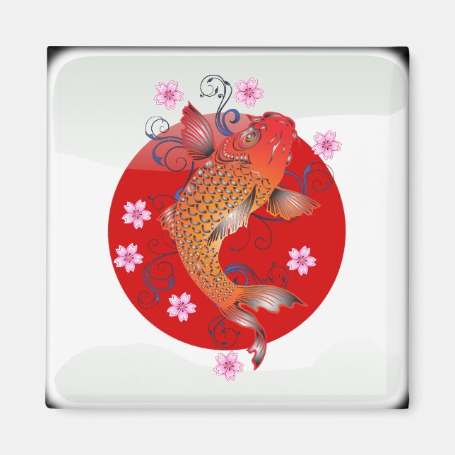 Aimant Drapeau japonais brillant (Devant)