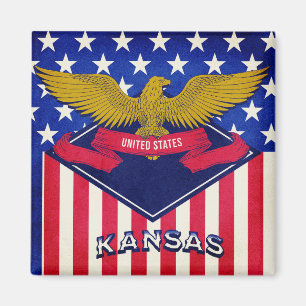 Aimant Drapeau Kansas USA