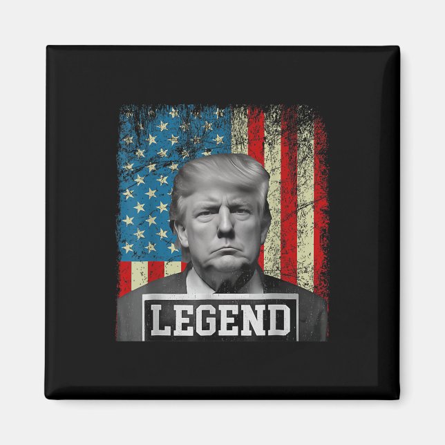 Aimant Drapeau Légende Trump Mug Shot 2024 Président Wone (Devant)