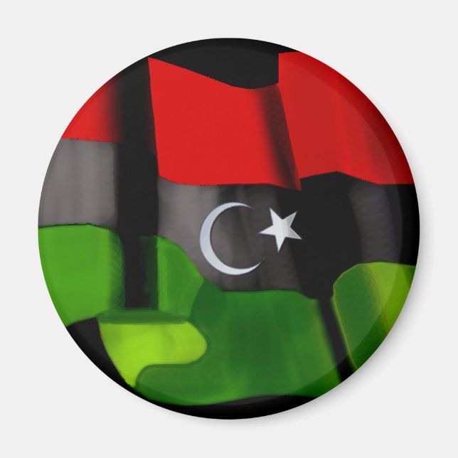 Aimant Drapeau libyen de la monarchie de l'indépendance d (Devant)