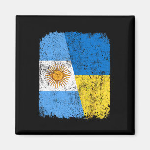 Aimant Drapeau moitié argentin moitié ukrainien Fierté du