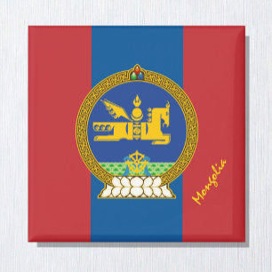 Aimant Drapeau mongol, Mongolie patriotique, emblème