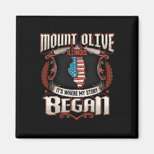 Aimant Drapeau Mount Olive Illinois États-Unis 4 juillet 