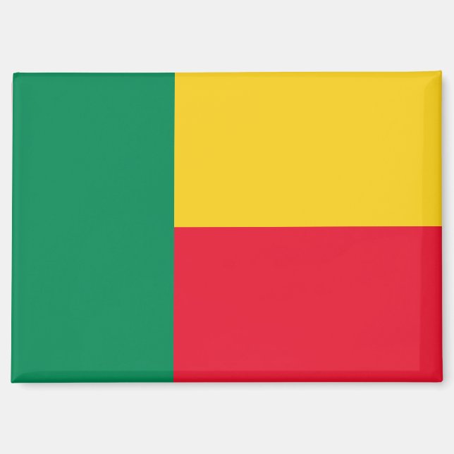 Aimant Drapeau national de l'aimant du rectangle du Bénin (Recto)