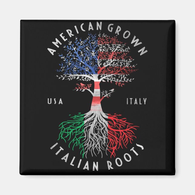 Aimant Drapeau national italien de l'Amérique Cultivé Rac (Devant)