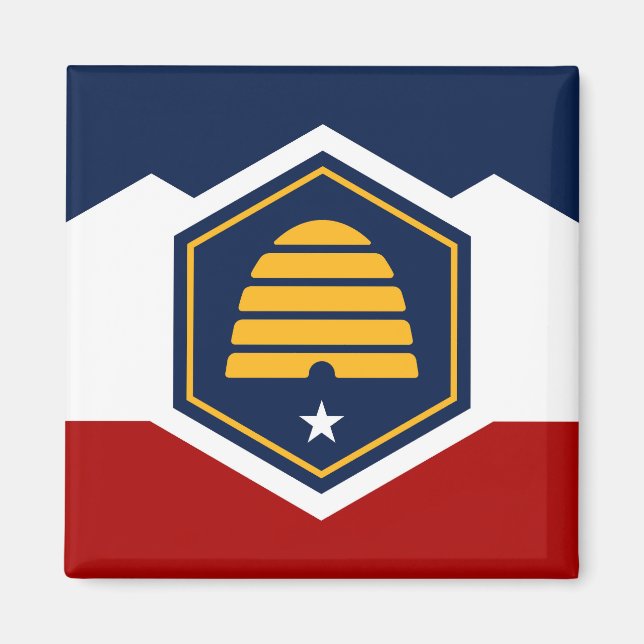 Aimant Drapeau neuf de l'état de l'Utah symbole USA Améri (Devant)