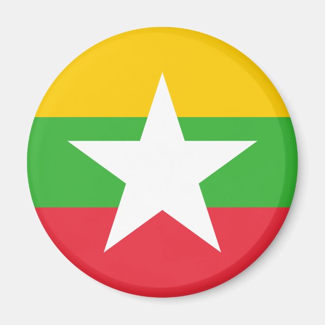 Aimant Drapeau patriotique du Myanmar (Devant)