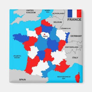 Aimant drapeau politique de carte de pays de la France