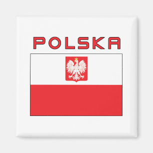 Aimant Drapeau polonais de faucon avec Polska